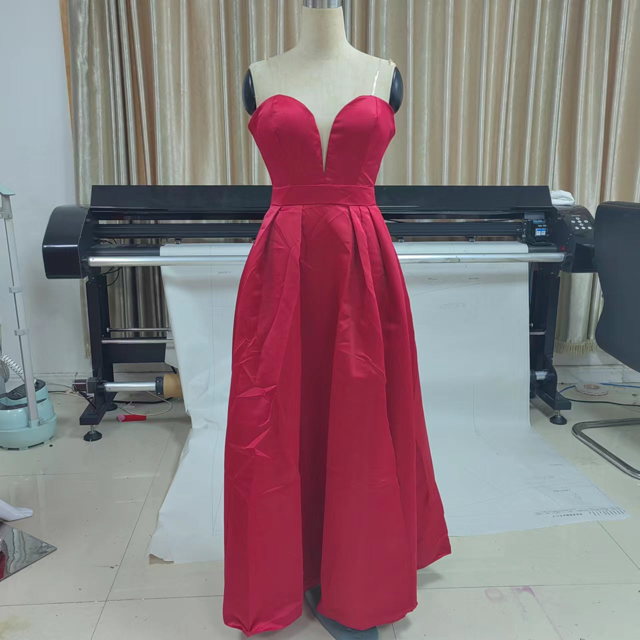 Autumn Winter Women Clothing Sexy Deep V Plunge Plunge Split Maxi Dress Wedding Dress