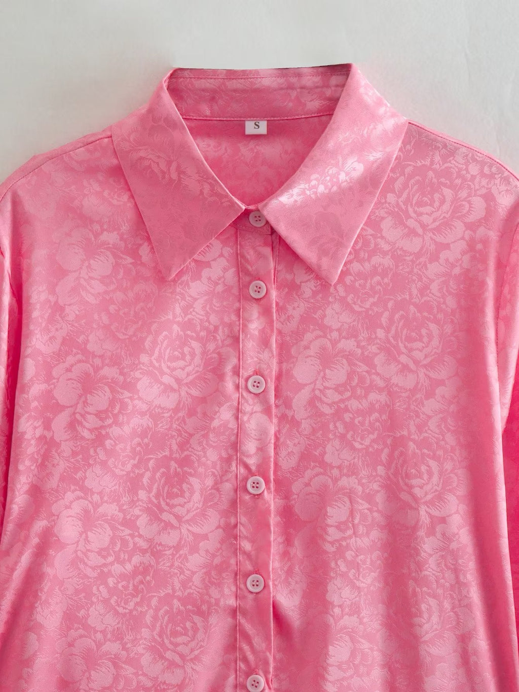 Autumn Women Clothing Surface Jacquard Waist Lace up Office Shirt
