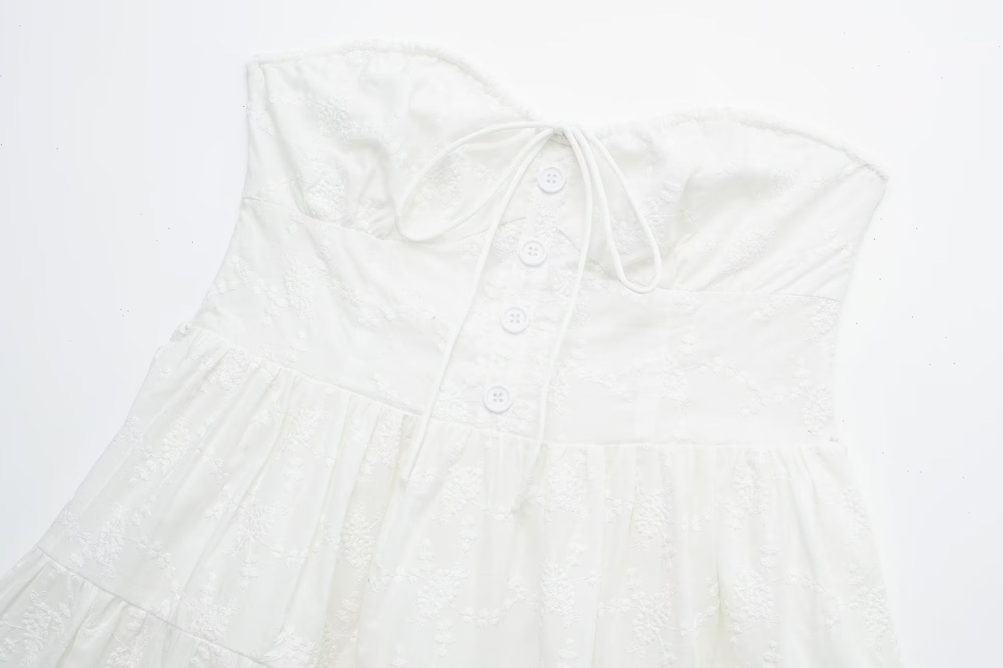 Pure Dignified White Dress Summer Lady Square Collar Mid Length Dress Women