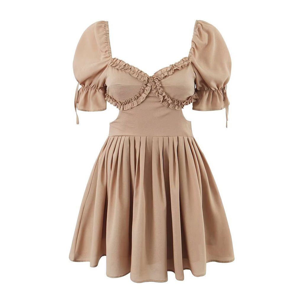Solid Color Niche Dress Elegant Women Dress Spring Slim Slimming Lace Princess Dress