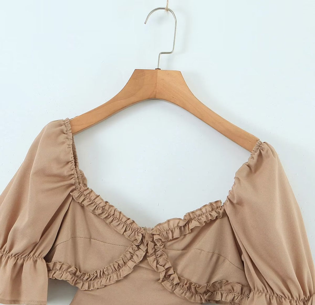 Solid Color Niche Dress Elegant Women Dress Spring Slim Slimming Lace Princess Dress