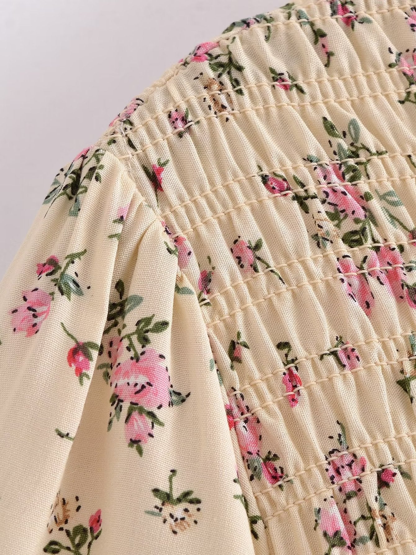Autumn Women Clothing Printed Lace up Elastic Tiered Dress
