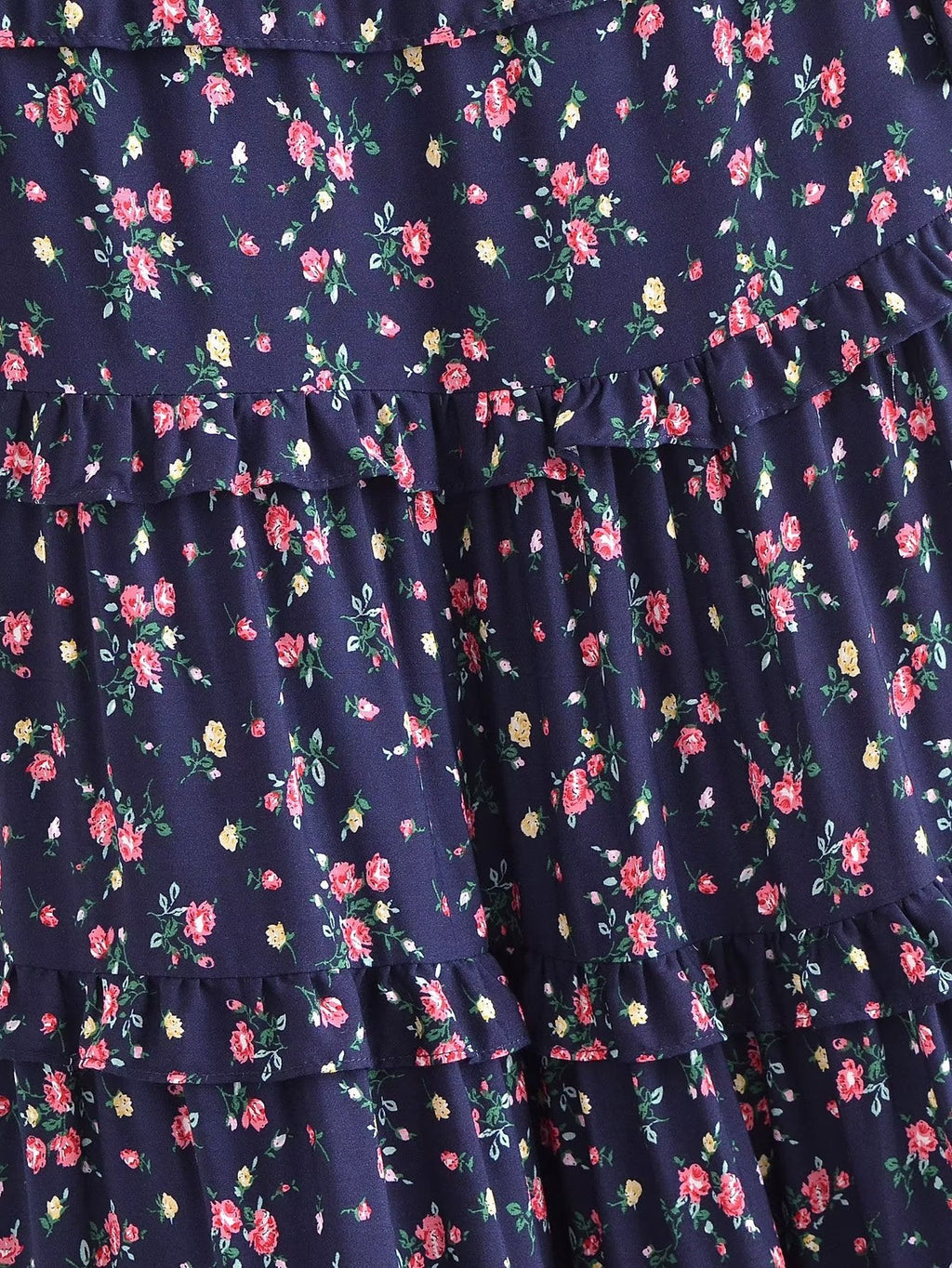 Autumn Women Clothing Printed Lace up Elastic Tiered Dress