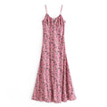 Sexy Niche Design Dress Pink Print Long Dress
