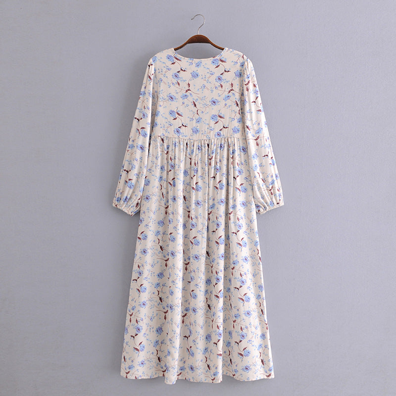 Maxi Dress Elegant Floral Dress Women Spring Autumn