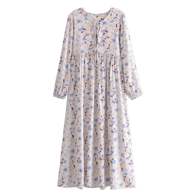 Maxi Dress Elegant Floral Dress Women Spring Autumn