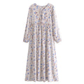 Maxi Dress Elegant Floral Dress Women Spring Autumn