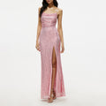Spring Summer Dress Sleeveless Cami Dress Slim Fit Sheath Sequined Dress