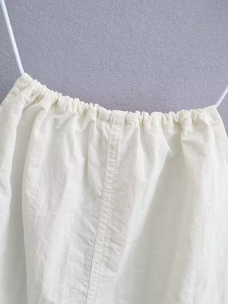 Summer Women Clothing Sexy Halter White Nylon Short Dress