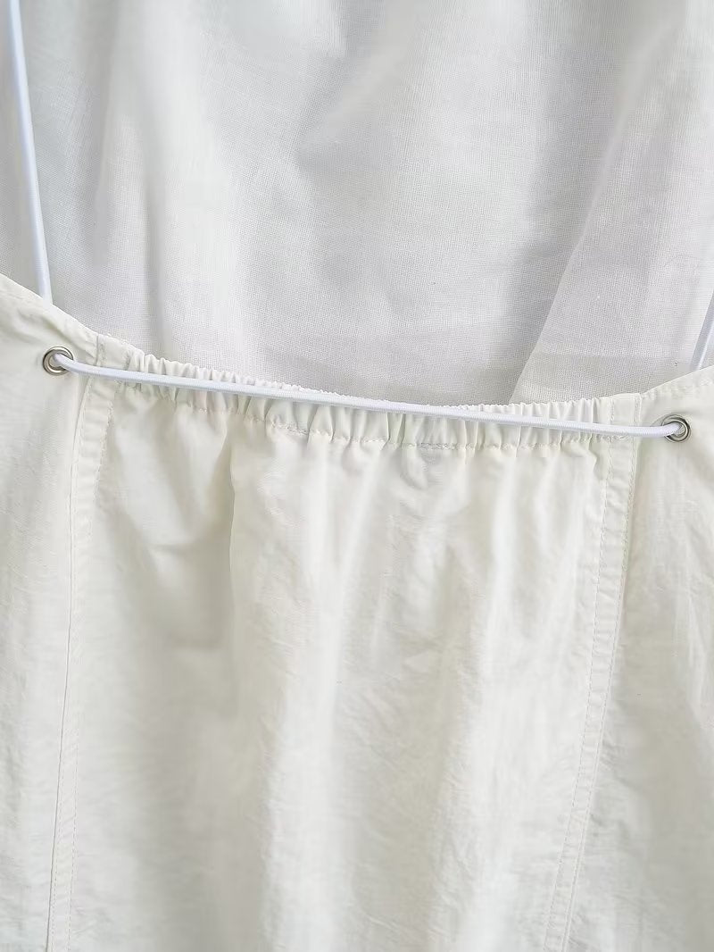 Summer Women Clothing Sexy Halter White Nylon Short Dress