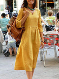 Women Clothing Autumn Winter Loose Half Length Sleeve Dress