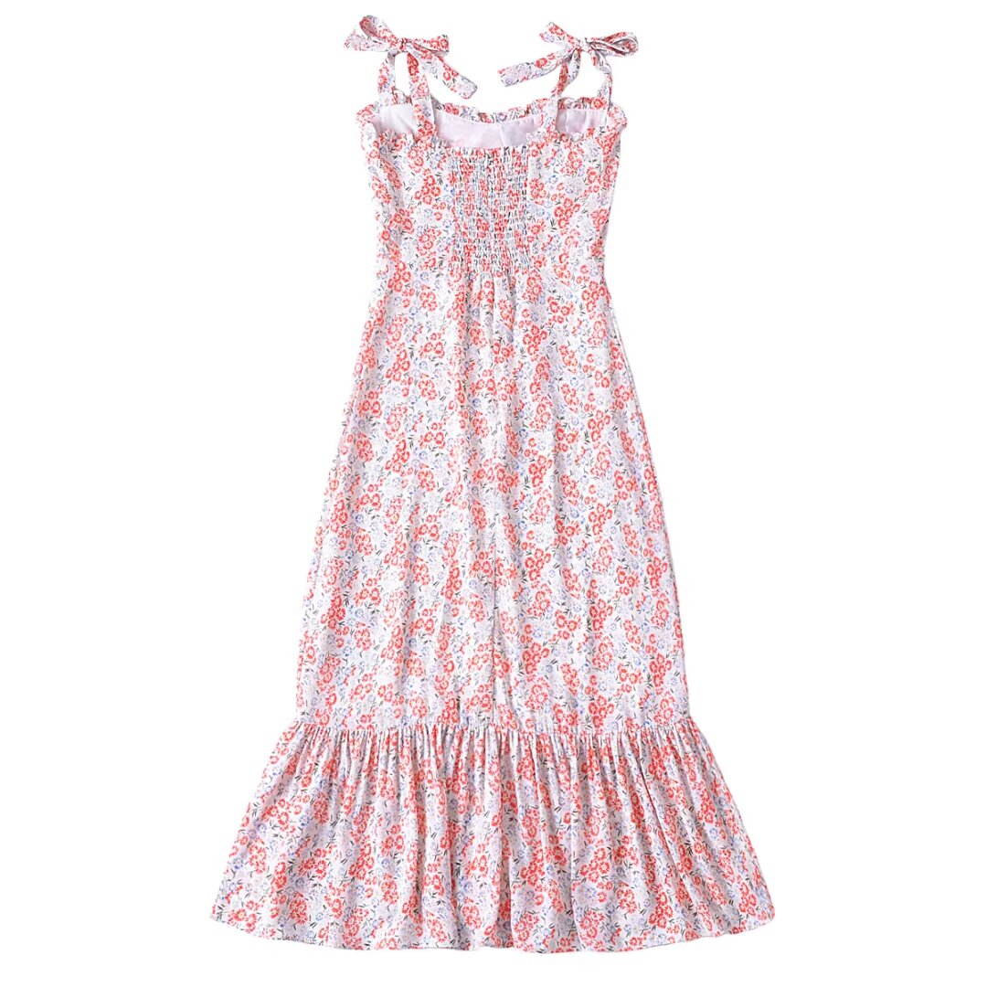Women Clothing French Small Floral Print Slim Slimming Large Cami Dress