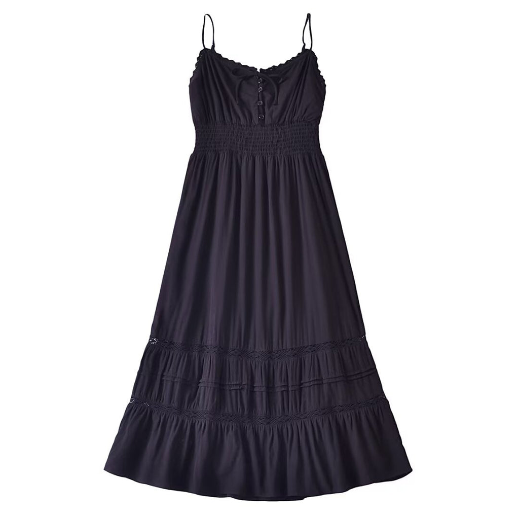 Early Spring French Vintage Sexy Elastic Waisted Slimming Lace Sling Dress