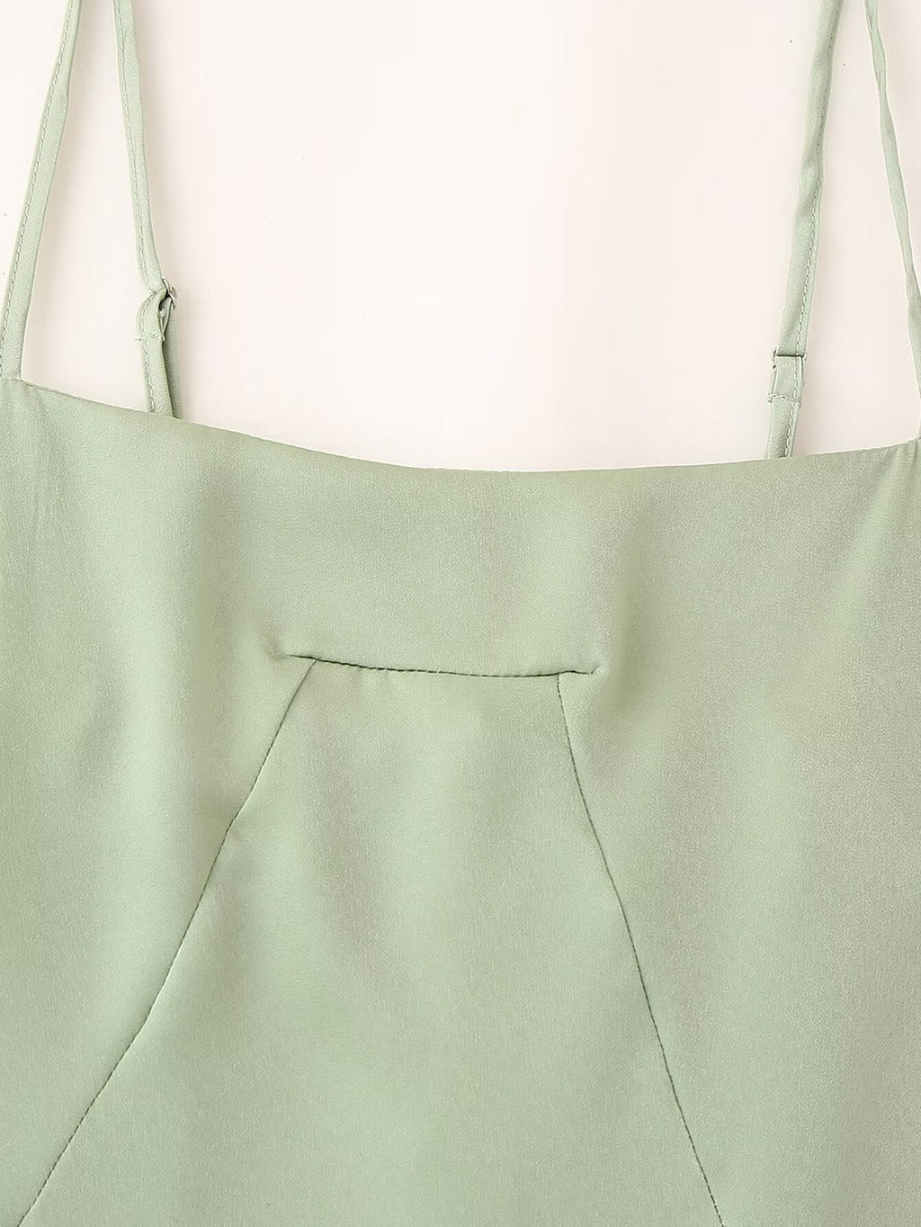 Women Clothing Summer Waist Controlled Large Hem Satin Sling Dress Women