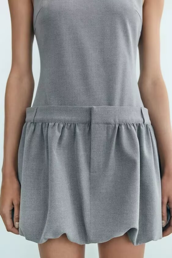 Women Wide Swing round Neck Sleeveless Short Version Dress Puffy dress