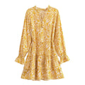 Women Cotton watermark Bohemian Beach Belt Dress