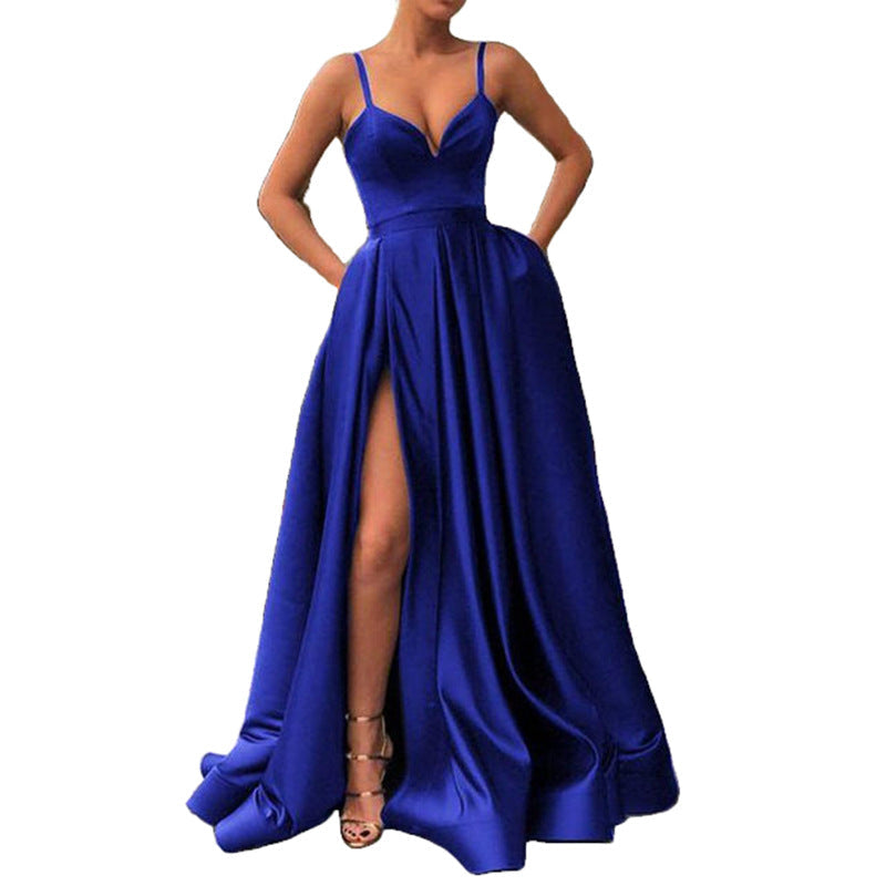 Satin Wedding Dress Spring Bridal Wedding Tube Top Slimming Simple Floor-Length Banquet Dress