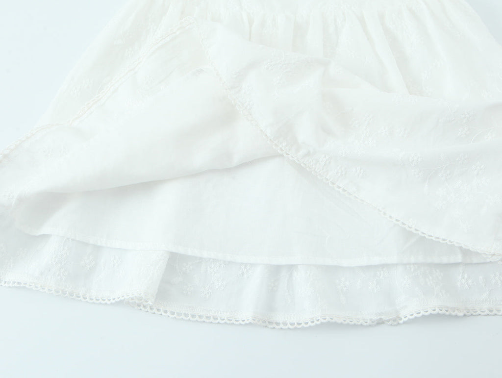 French Retro Square Collar Sexy Embroidery Suspender Sexy Stitching Lace Dress