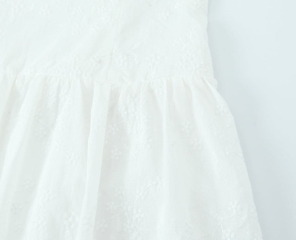 French Retro Square Collar Sexy Embroidery Suspender Sexy Stitching Lace Dress