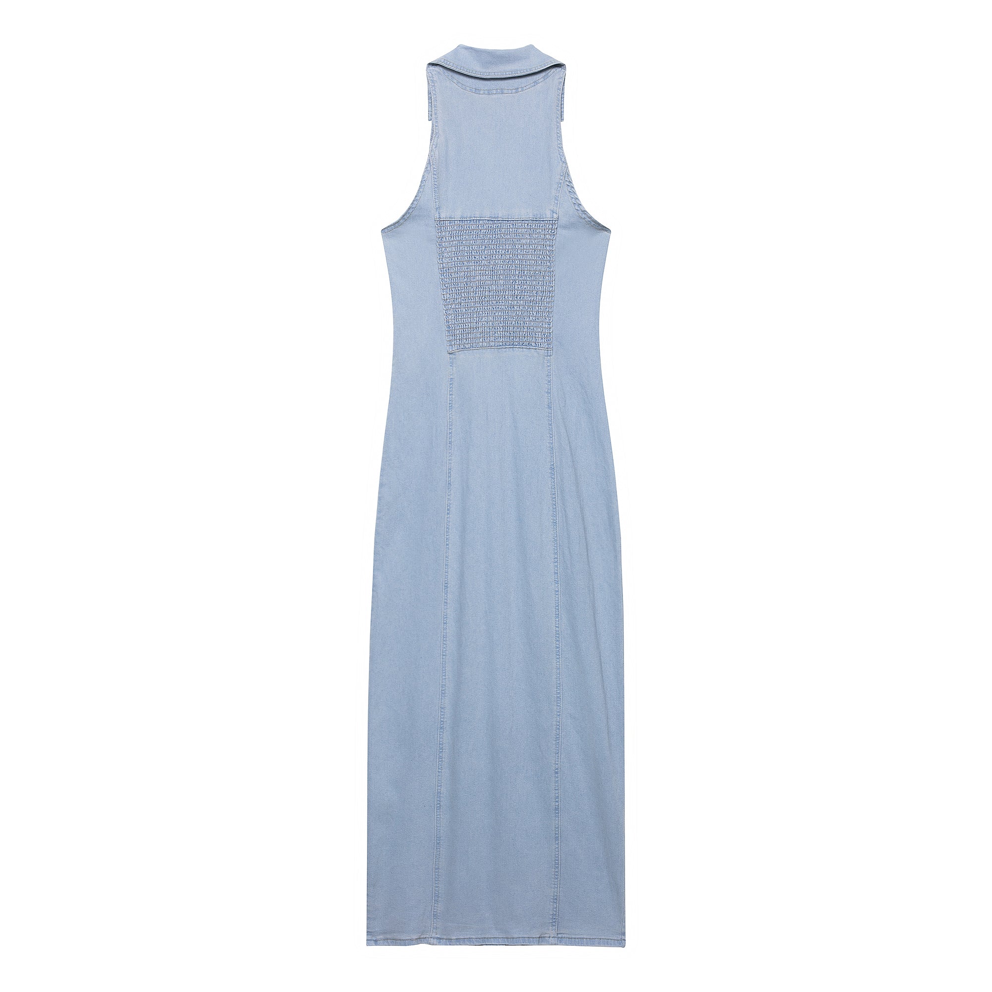 Women Clothing Early Spring Light Blue Sexy Button Denim Long Dress
