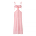 Women Clothing Summer Sexy Floral Decoration Cropped Outfit Sling Dress