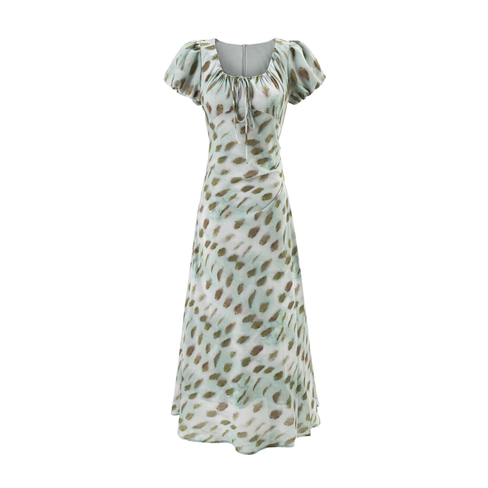 Summer Vintage Simple Holiday Series Casual Slim U Neck Dress