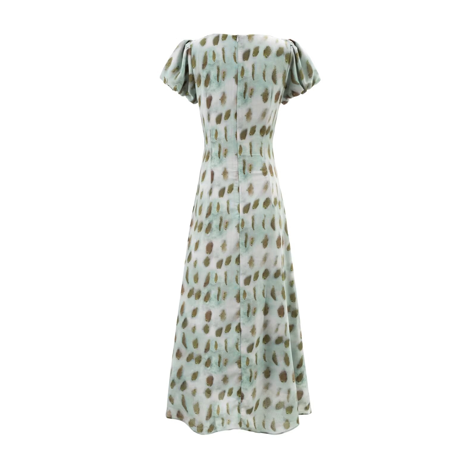 Summer Vintage Simple Holiday Series Casual Slim U Neck Dress