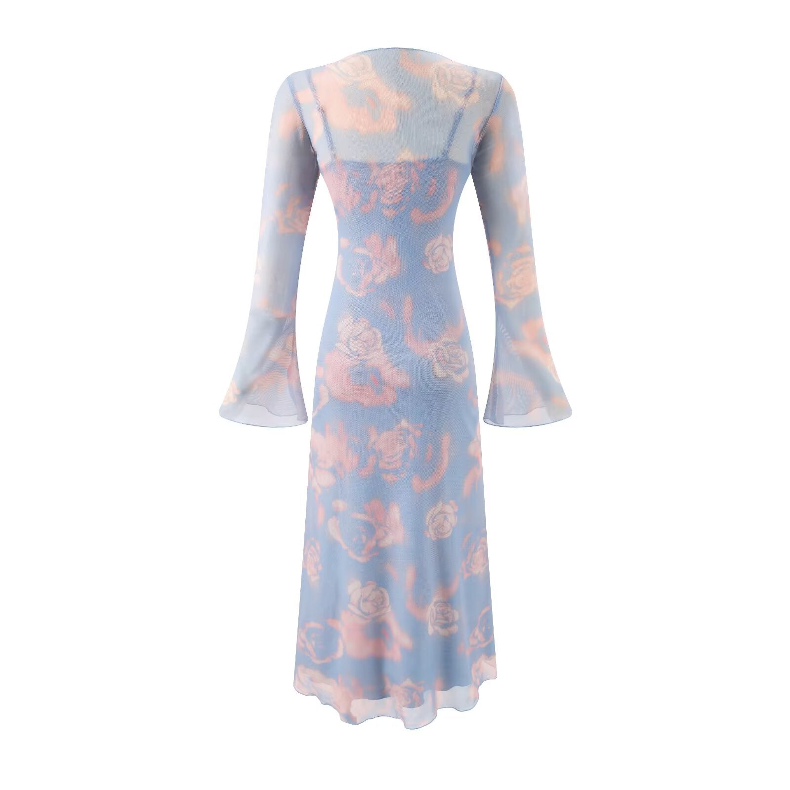Summer Casual Sexy Micro Stretch Long Sleeve Waist Slimming Figure Dress