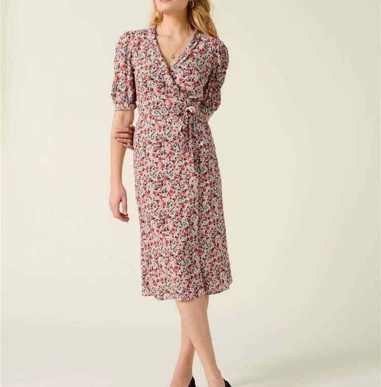 Women Clothing V neck Short Sleeve Lace up Niche Dress