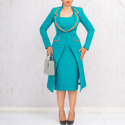 Elegant Office Fitted Waist Turn down Collar Stretch Blazers Vest Two Piece Sets