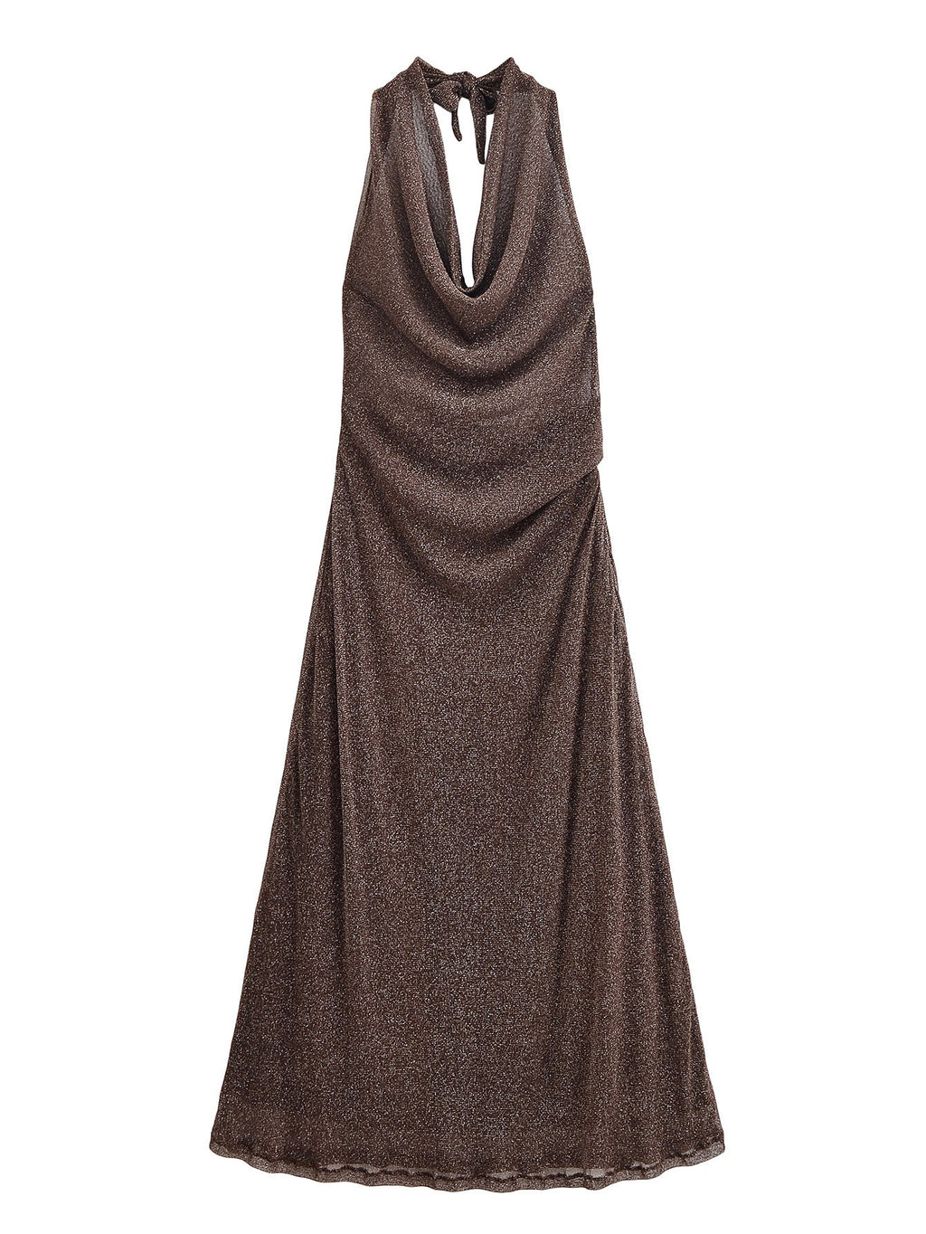 Women Clothing Autumn Backless Metallic Dress