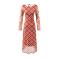 Casual Waist Controlled Sexy Backless Lace up Plaid Dress Women