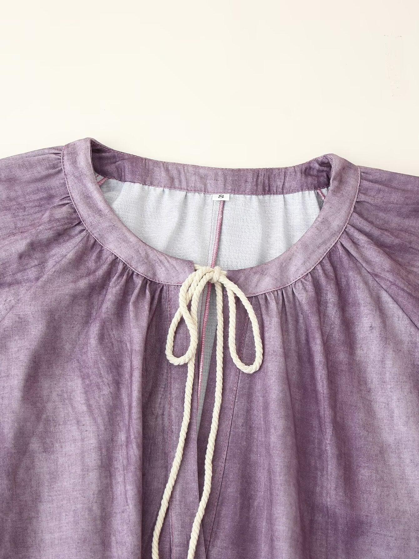 Women Clothing Western Linen Tie Dyed Long Shirt Dress
