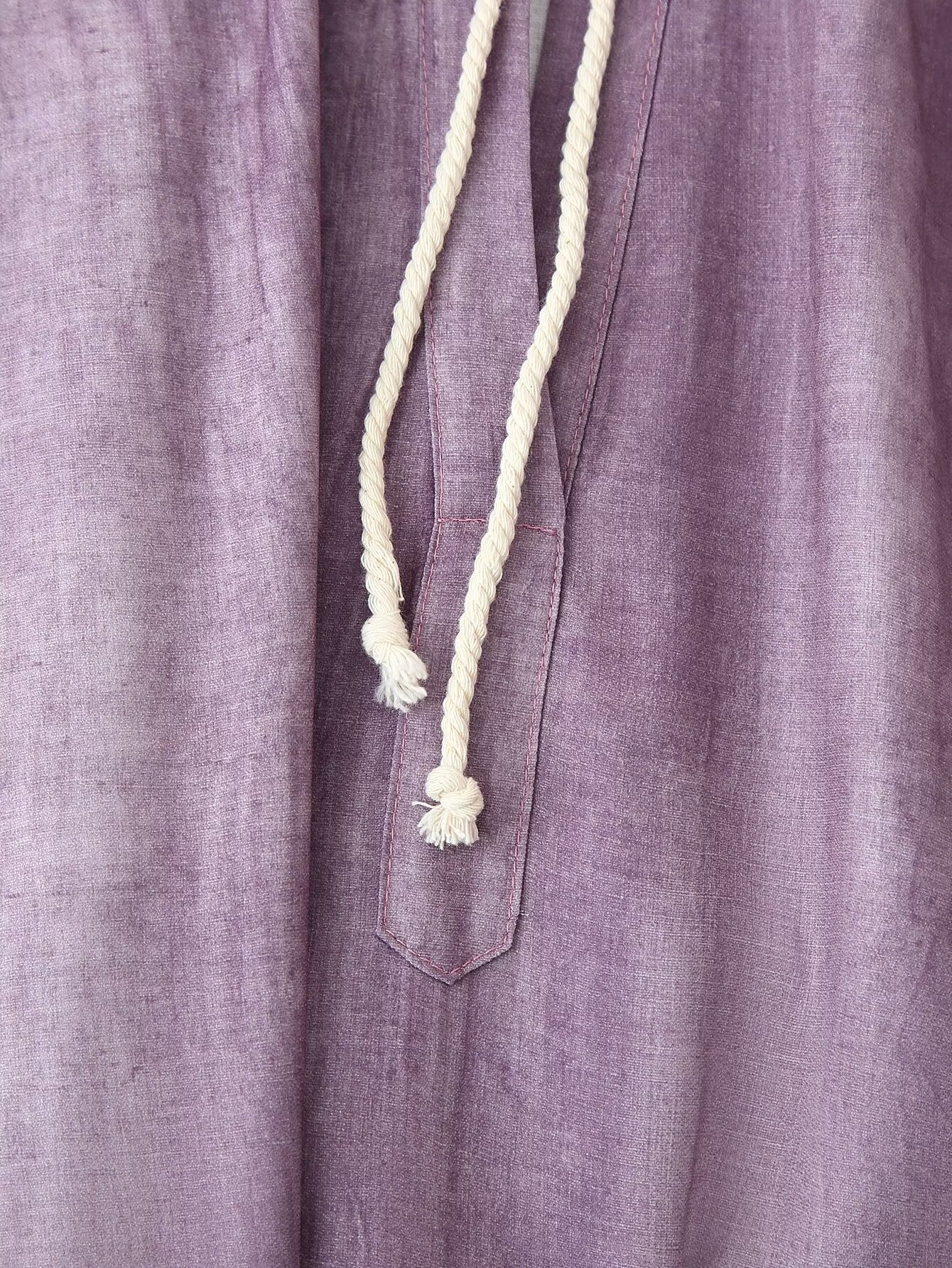 Women Clothing Western Linen Tie Dyed Long Shirt Dress