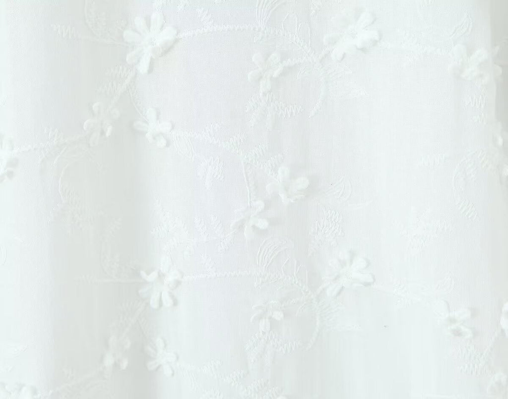 Women Clothing Fashionable Embroidery Three Dimensional Floral Backless Horse Hoof Sleeve Dress