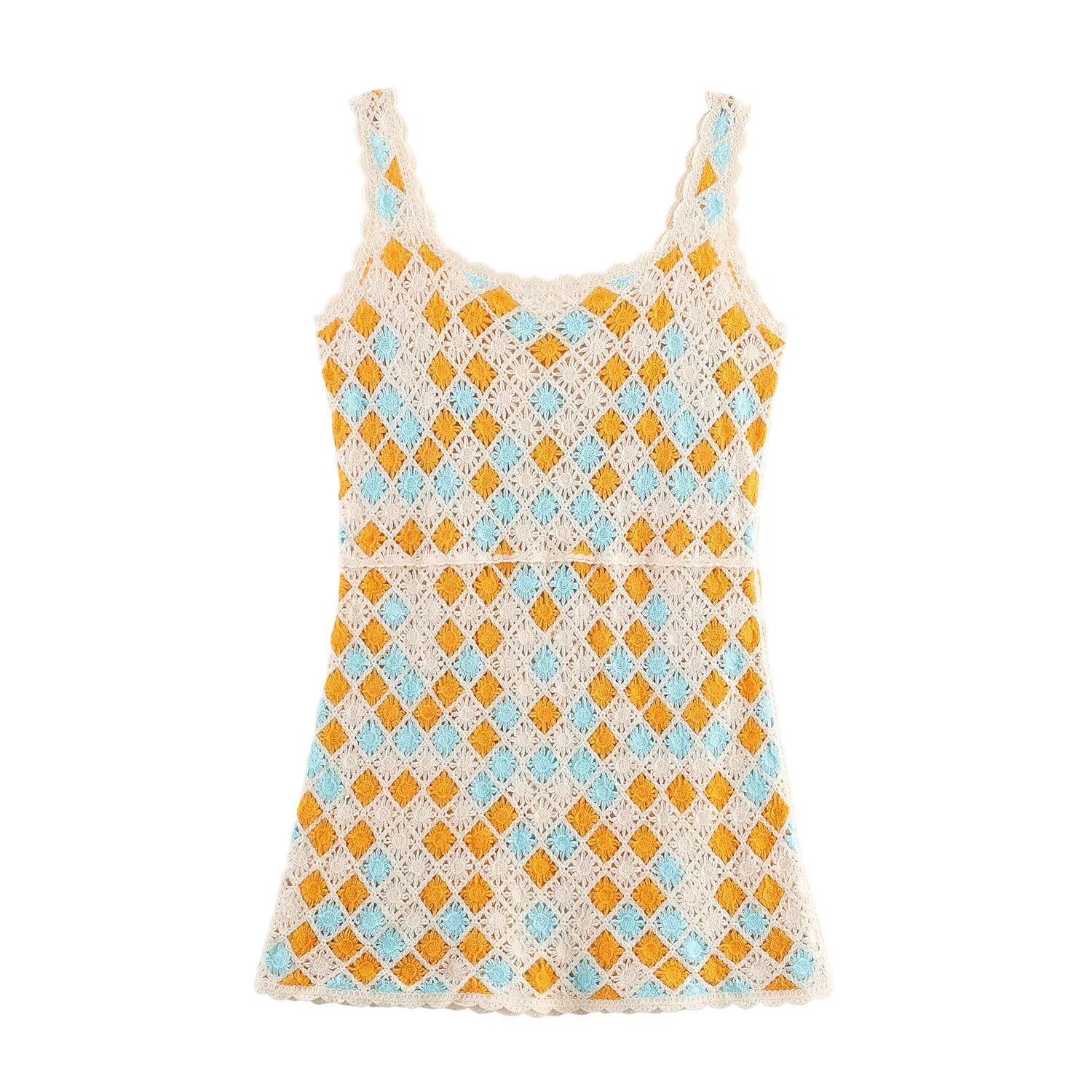 Women Clothing Fall Cute Youth Looking Girlish Crochet Vest Dress