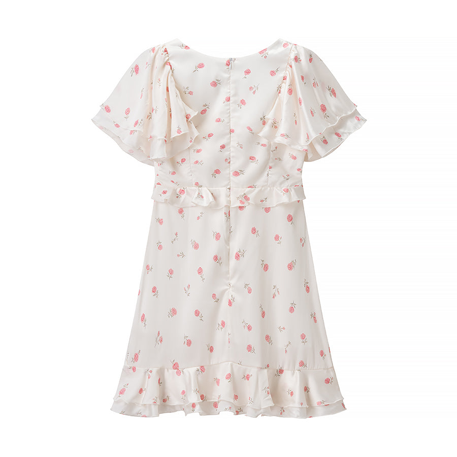 Elegant Women Design Floral Casual Silky Floral Dress