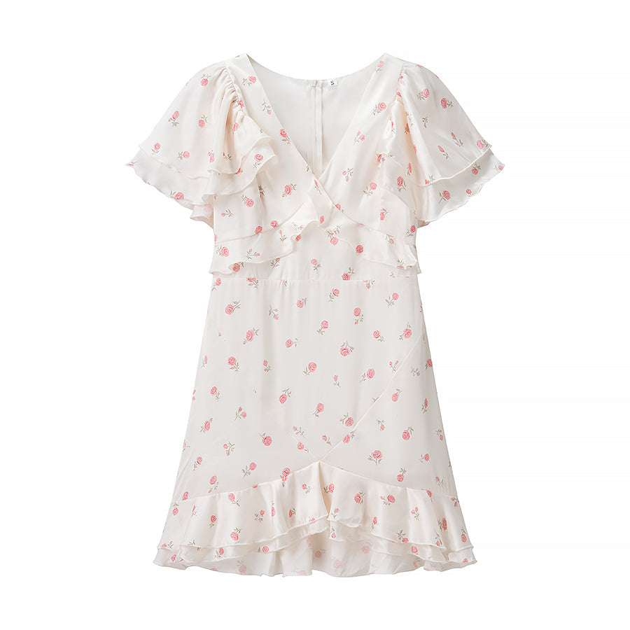 Elegant Women Design Floral Casual Silky Floral Dress