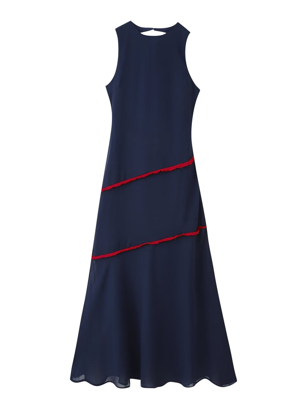 Summer Elegance Sleeveless Contrasting Color with Slits Dress Maxi Dress