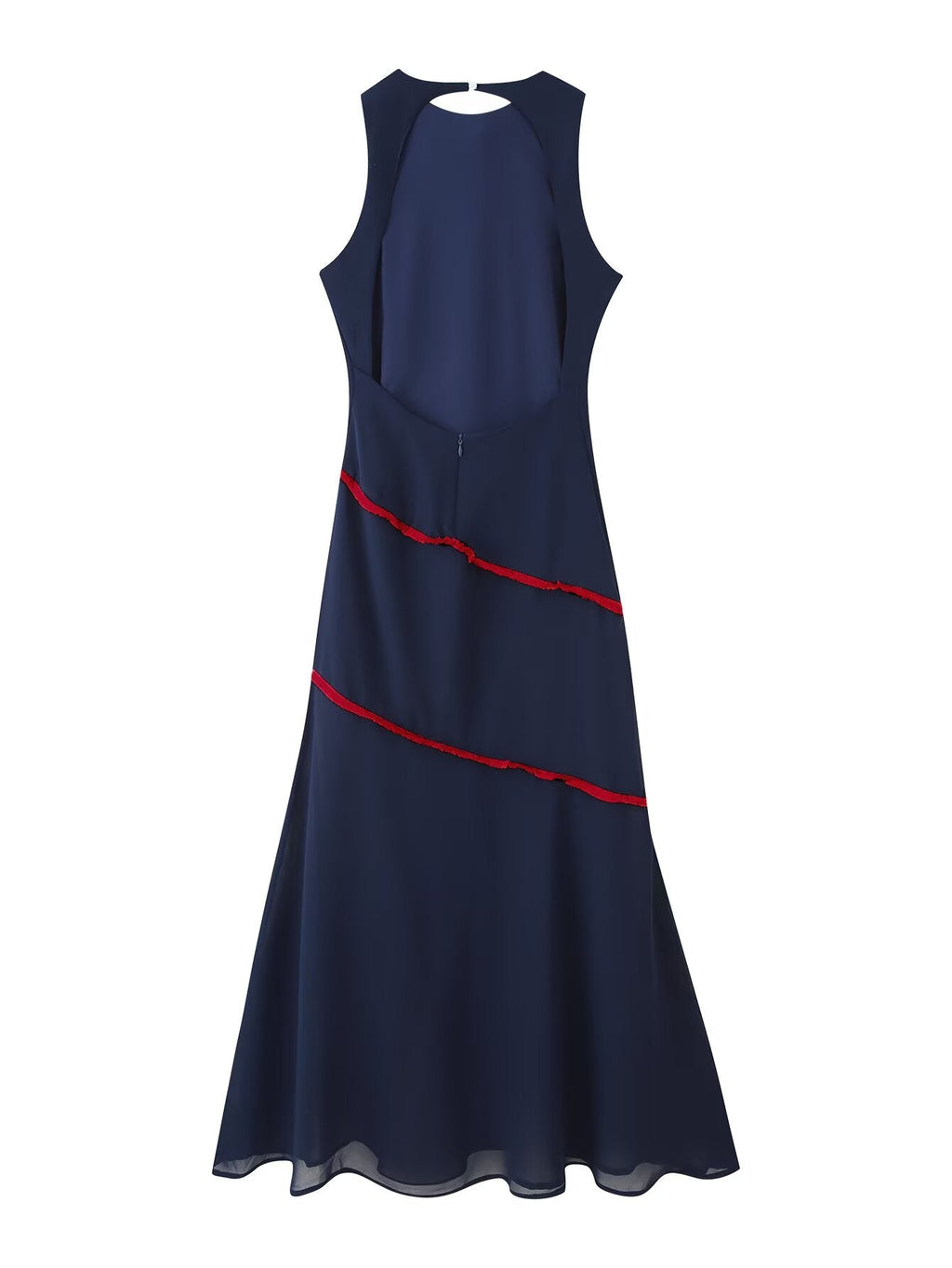 Summer Elegance Sleeveless Contrasting Color with Slits Dress Maxi Dress