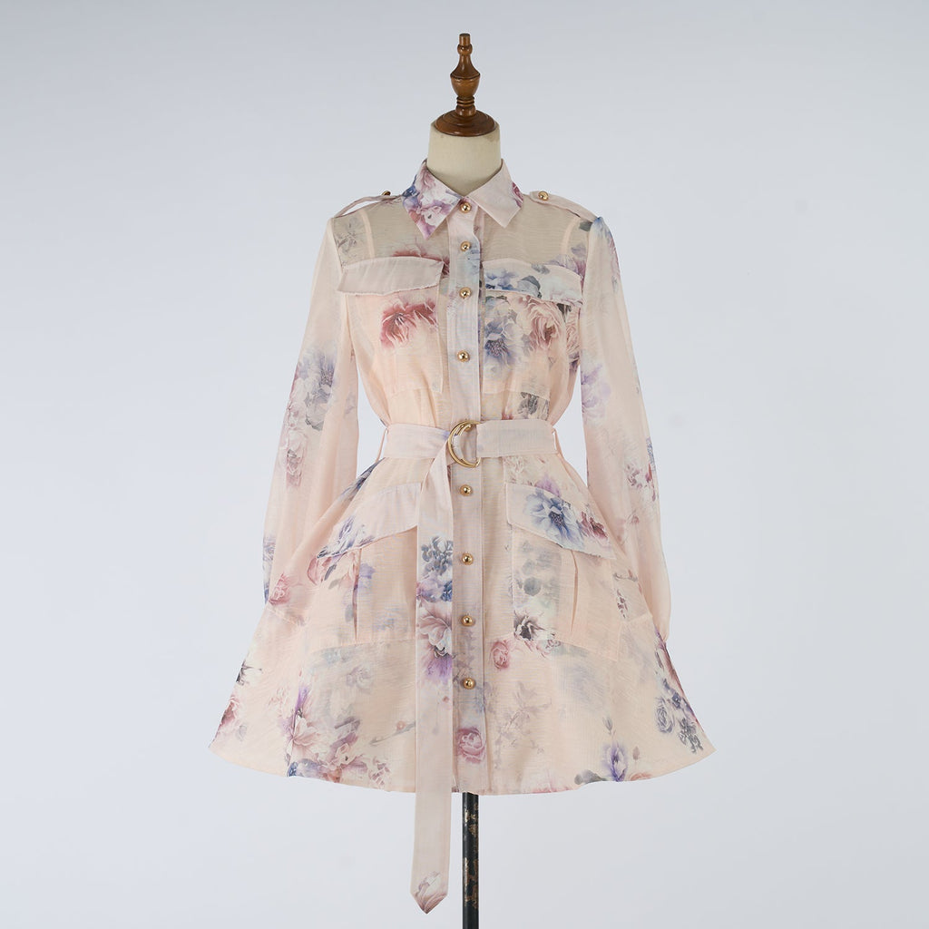 Women Dress Printed Shirt Short Dress Fairy Dress