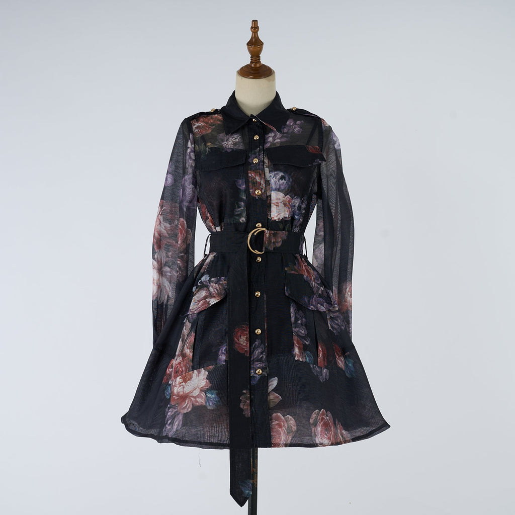 Women Dress Printed Shirt Short Dress Fairy Dress