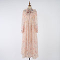 Women Spring Autumn Two Piece Set Printed Single Breasted Maxi Dress