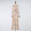 Women Printed Button Up Long Dress