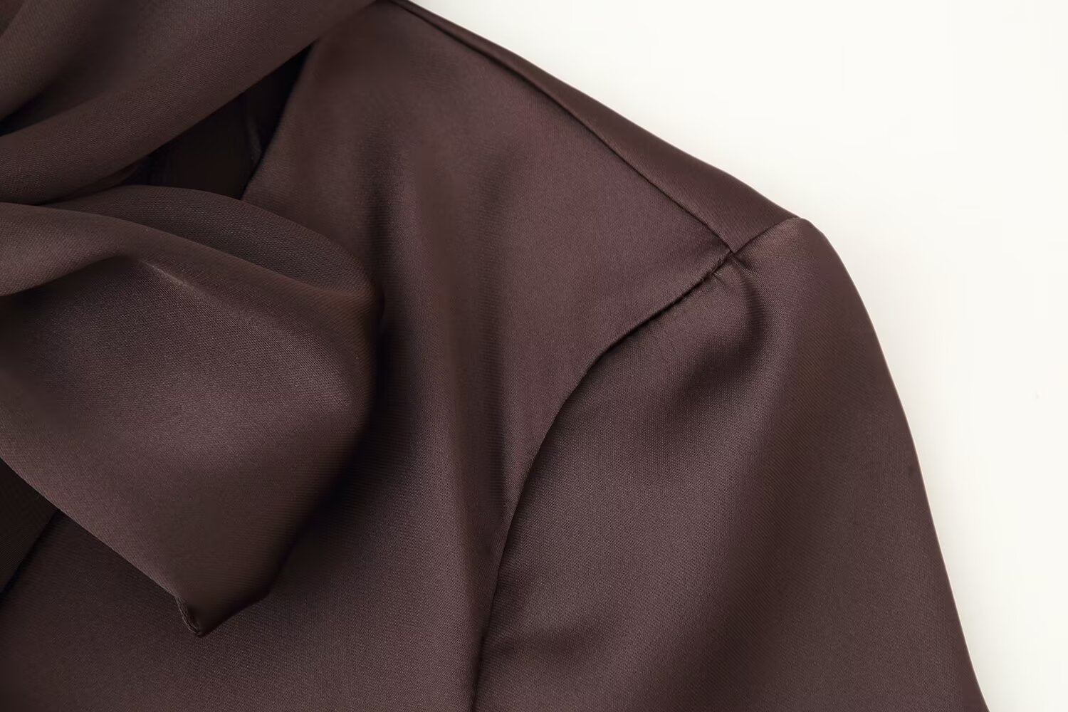 Autumn Women Coat Silk Satin Texture Scarf Dress