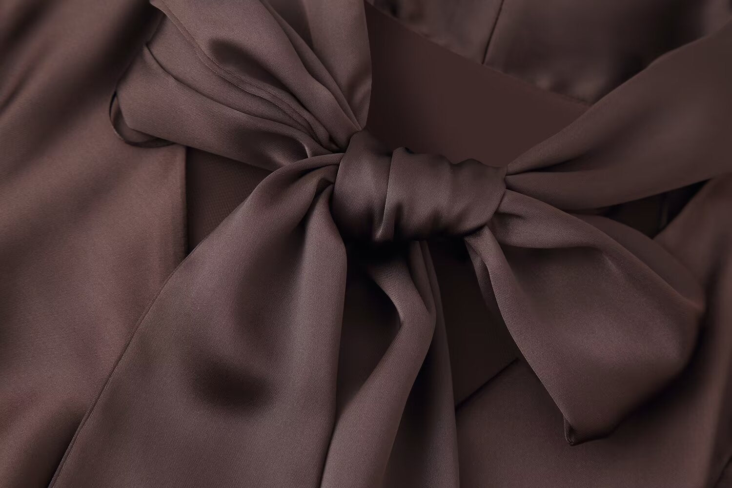 Autumn Women Coat Silk Satin Texture Scarf Dress