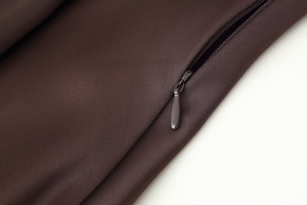 Autumn Women Coat Silk Satin Texture Scarf Dress
