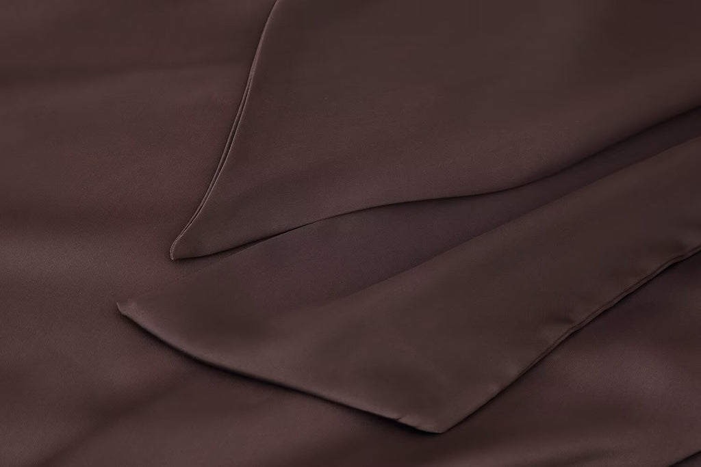 Autumn Women Coat Silk Satin Texture Scarf Dress