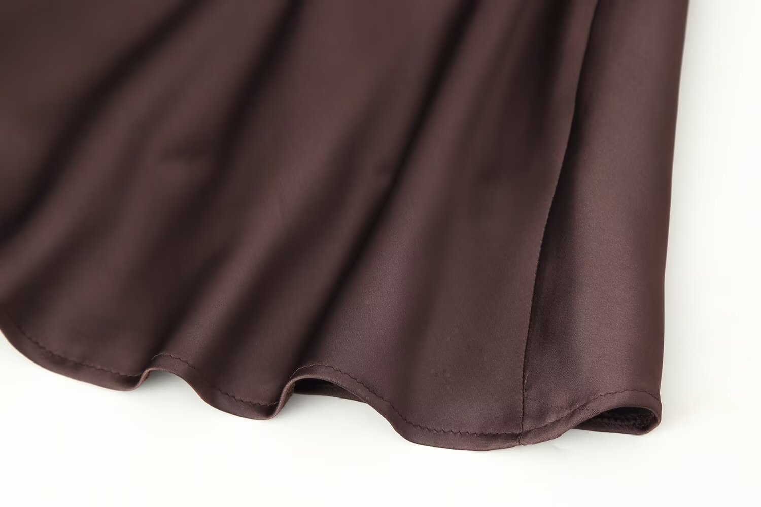Autumn Women Coat Silk Satin Texture Scarf Dress