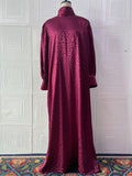 Summer Loose Bowknot Jacquard Plus Size Long Sleeve Dress